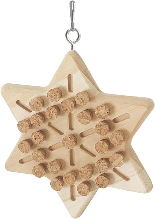 Portable Bird Cage Toy Parrot Chew Plug - Natural Cork Wooden Toy with Tiger Skin Texture for African Grey V1258-DP02-BOL-273