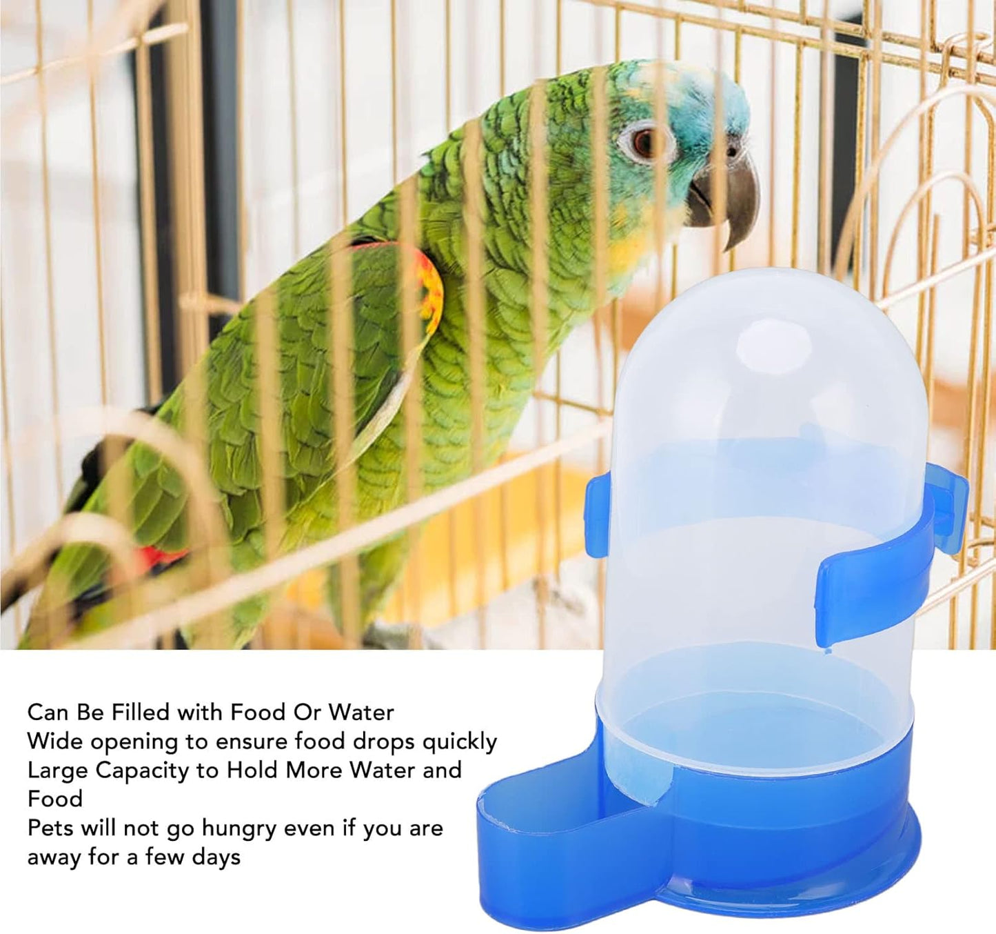 Automatic Hanging Bird Cage Waterer 1 Piece - Plastic Drinker for Quail, Tiger Skin Parrot, Lovebird, Canary V1258-DP02-BOL-274