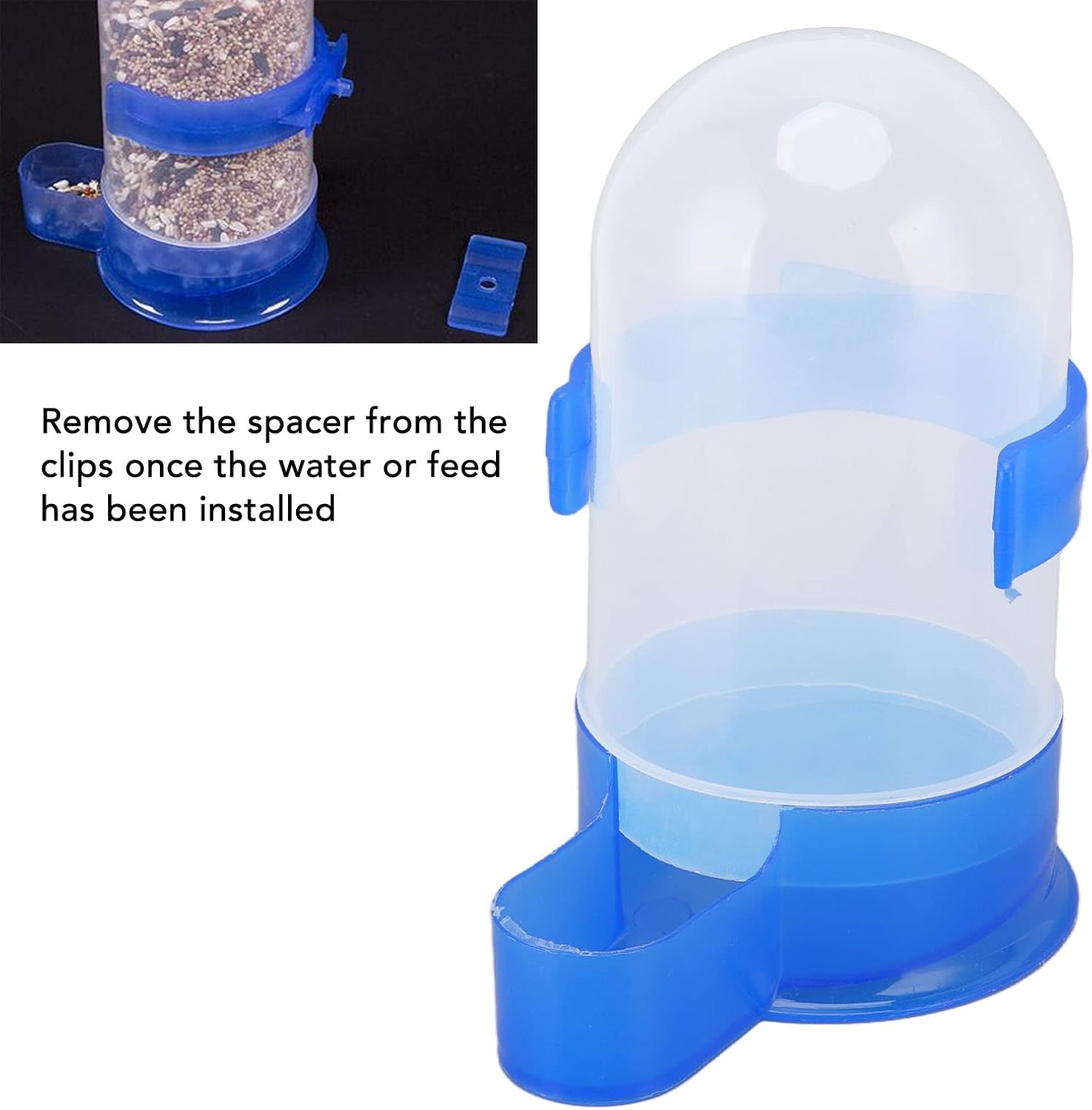 Automatic Hanging Bird Cage Waterer 1 Piece - Plastic Drinker for Quail, Tiger Skin Parrot, Lovebird, Canary V1258-DP02-BOL-274