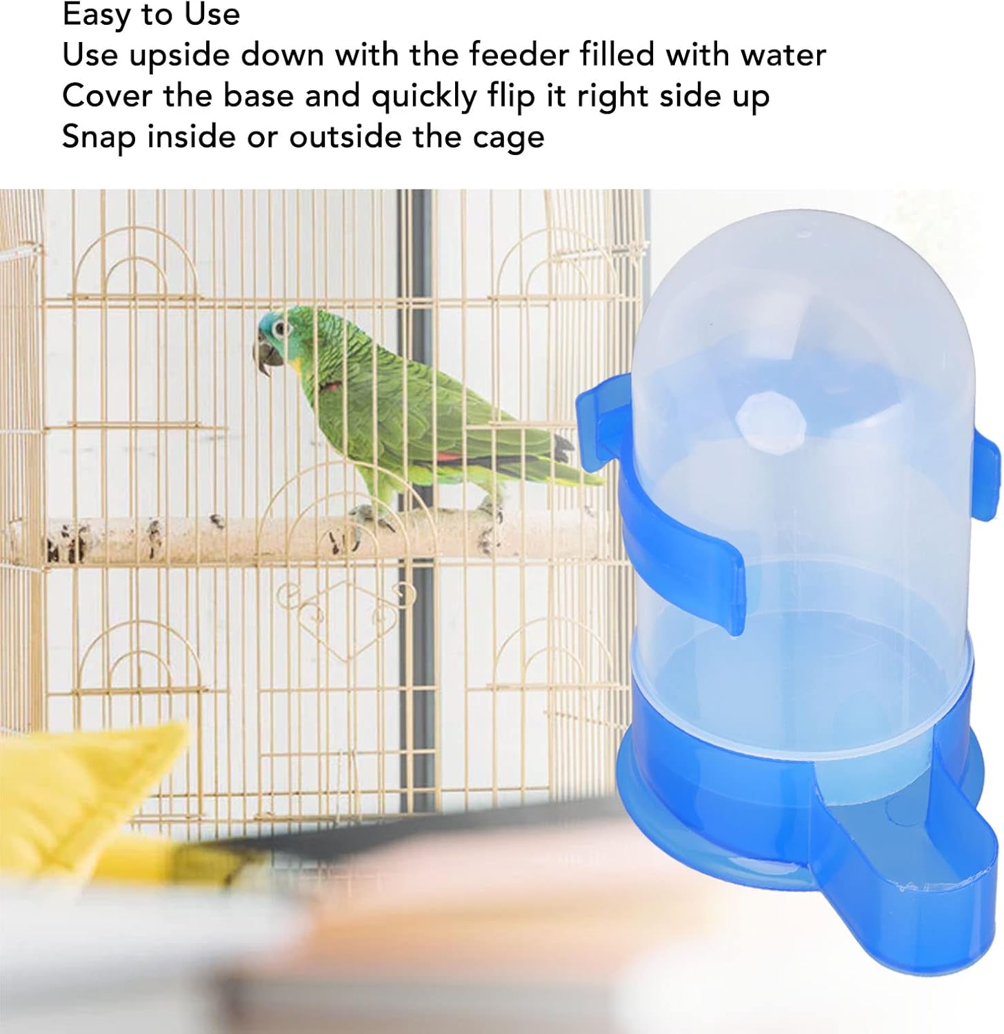 Automatic Hanging Bird Cage Waterer 1 Piece - Plastic Drinker for Quail, Tiger Skin Parrot, Lovebird, Canary V1258-DP02-BOL-274