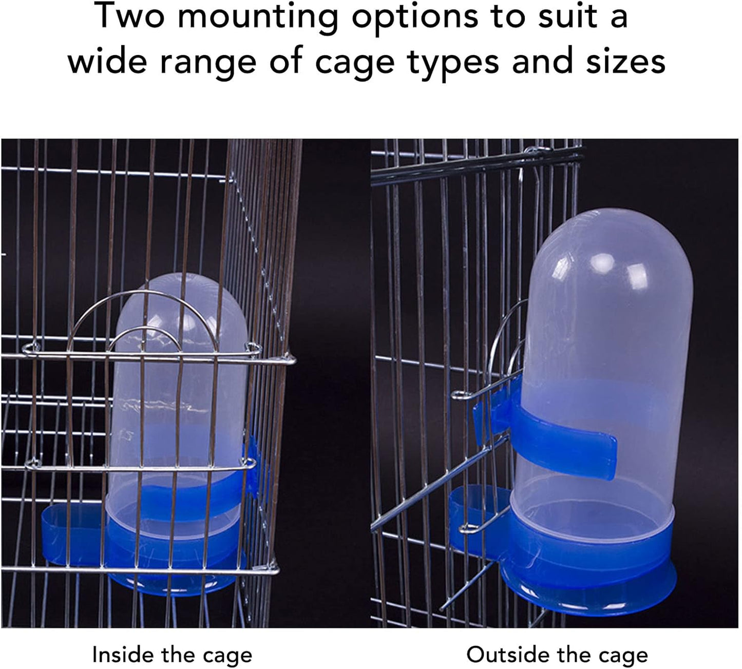 Automatic Hanging Bird Cage Waterer 1 Piece - Plastic Drinker for Quail, Tiger Skin Parrot, Lovebird, Canary V1258-DP02-BOL-274