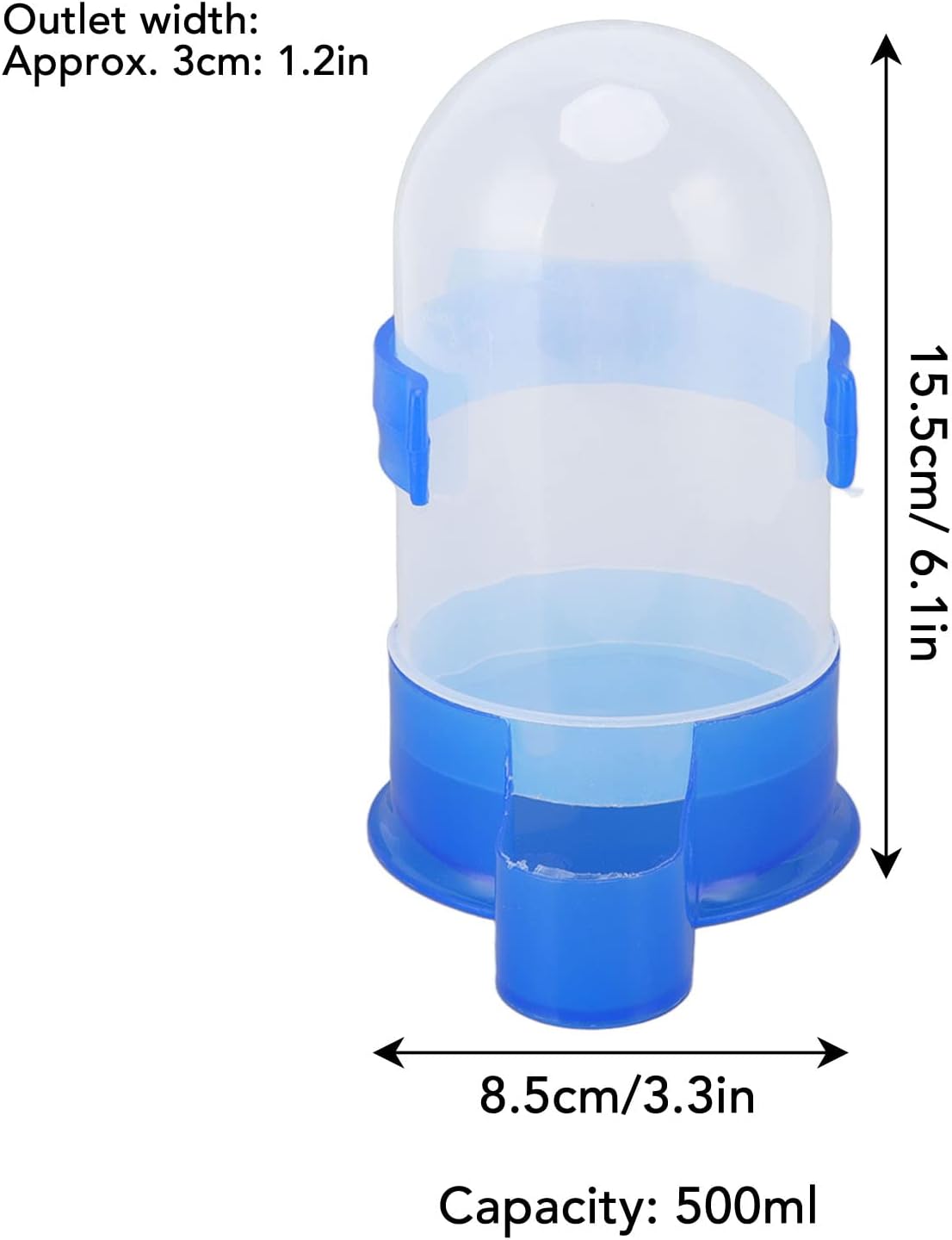 Automatic Hanging Bird Cage Waterer 1 Piece - Plastic Drinker for Quail, Tiger Skin Parrot, Lovebird, Canary V1258-DP02-BOL-274