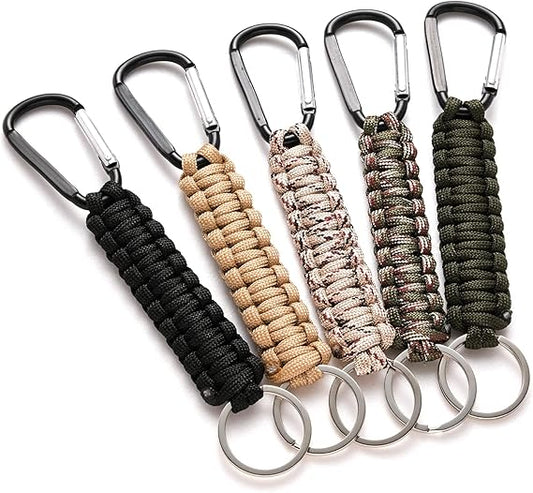 5 Pack Karabiner Keychains with Woven Lanyard Musket Hook for Outdoor Camping Hiking Backpacks V1258-DP02-BOL-277