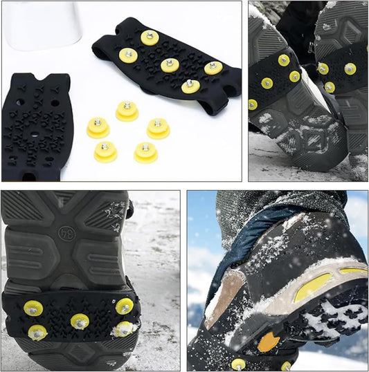 Anti-Slip Five-Claw Ice Grips for Shoes - Provides Grip for Walking Hiking Snow and Ice Adventures V1258-DP02-BOL-278