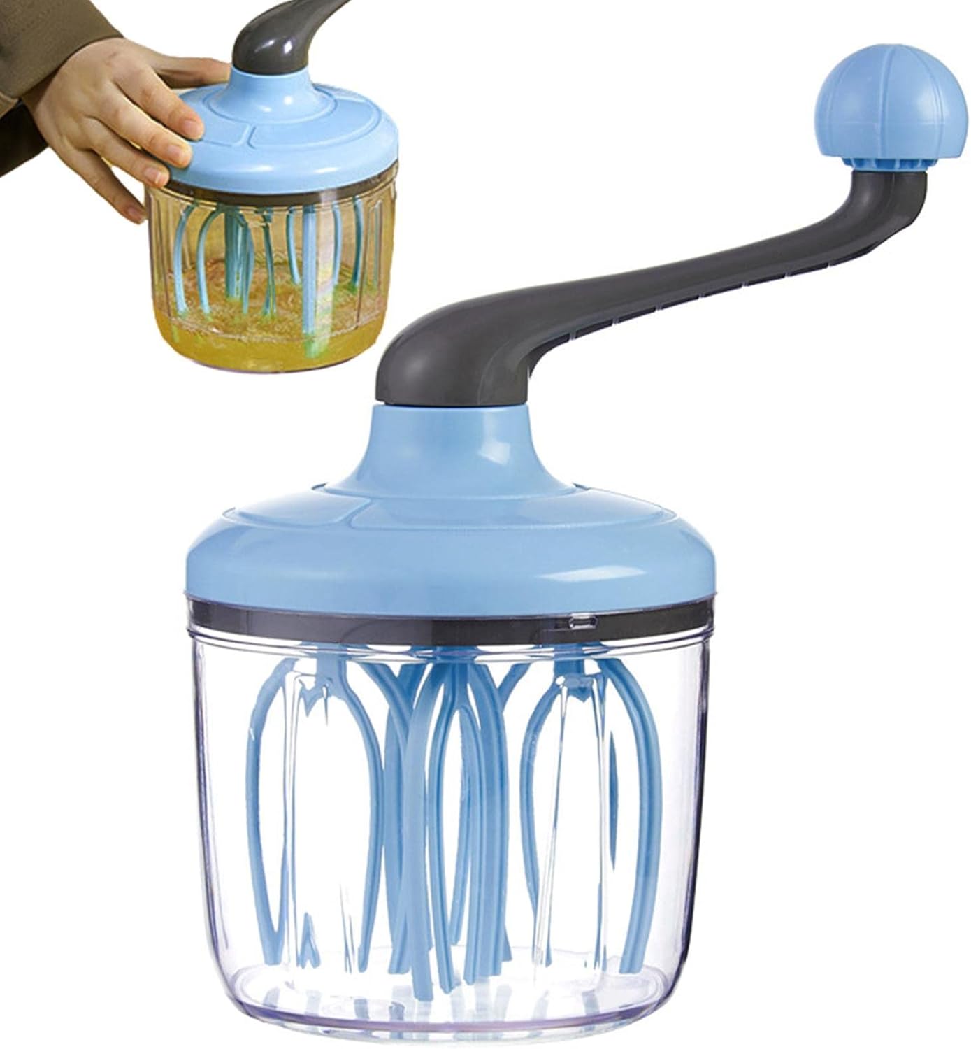 Manual Egg Beater Blue Handheld Butter Mixer Kitchen Baking Tool Accessory V1258-DP02-BOL-281