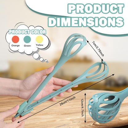 3-Piece Handheld Egg Beater Set 2-in-1 Food Tongs Mixer Salad Mixing Kitchen Tools for Cooking Baking V1258-DP02-BOL-282