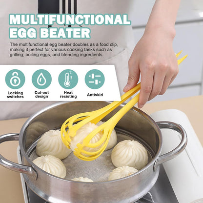 3-Piece Handheld Egg Beater Set 2-in-1 Food Tongs Mixer Salad Mixing Kitchen Tools for Cooking Baking V1258-DP02-BOL-282