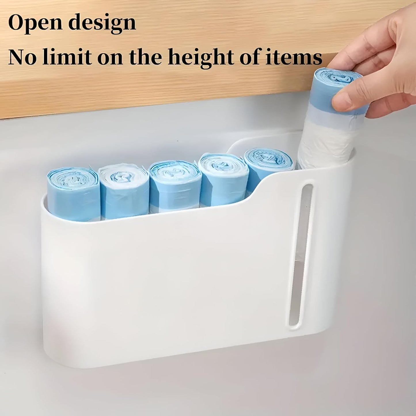 Multifunctional Wall-Mounted Storage Rack Set No Drilling Required Trash Bag Holder Bathroom Dispenser V1258-DP02-BOL-283