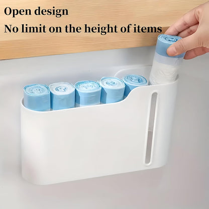 Multifunctional Wall-Mounted Storage Rack Set No Drilling Required Trash Bag Holder Bathroom Dispenser V1258-DP02-BOL-283