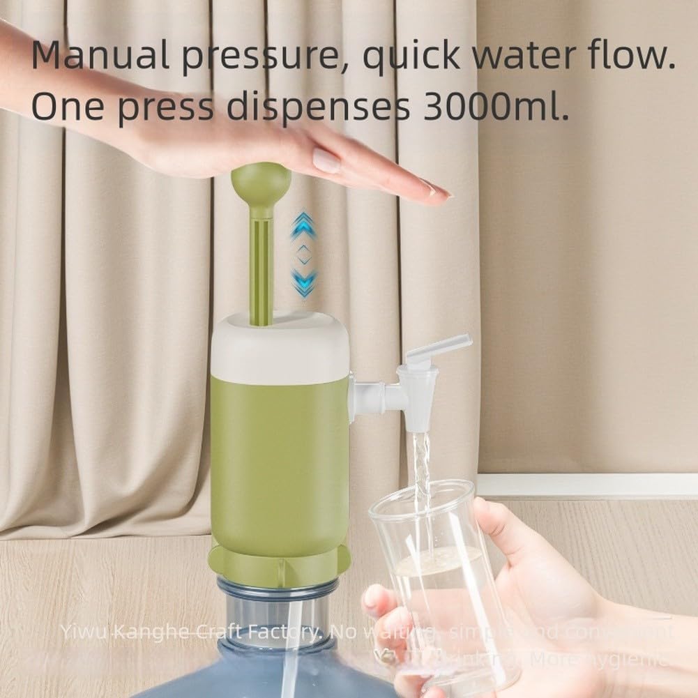 Manual Pneumatic Water Pump Green with Food-Grade Silicone Hose Suitable for Large Capacity Containers V1258-DP02-BOL-284