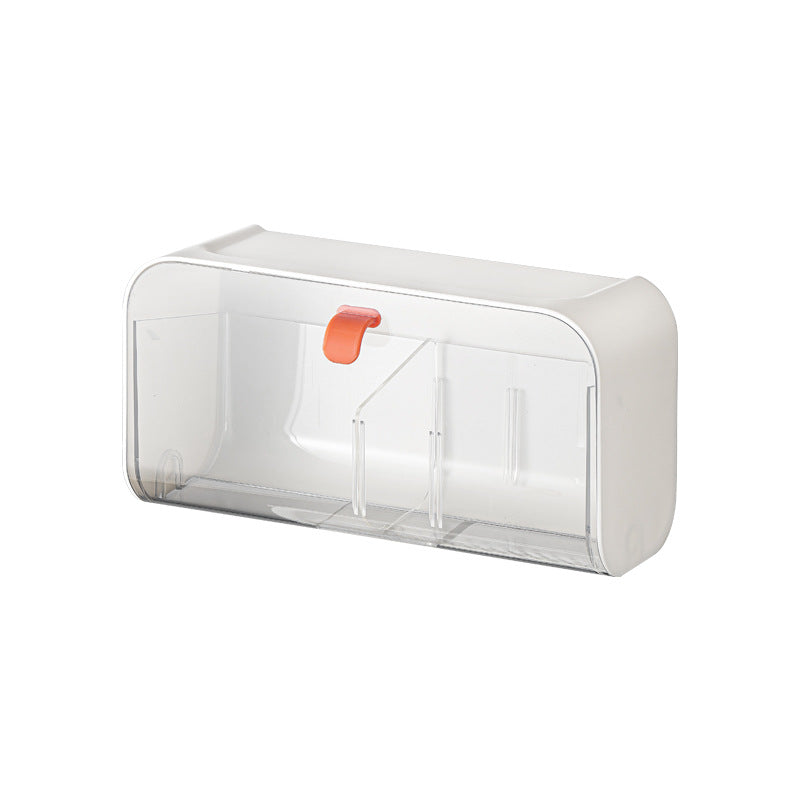 White Storage Box with Lid for Cotton Swabs Cotton Pads Toothpicks Household Organizer V1258-DP02-BOL-285