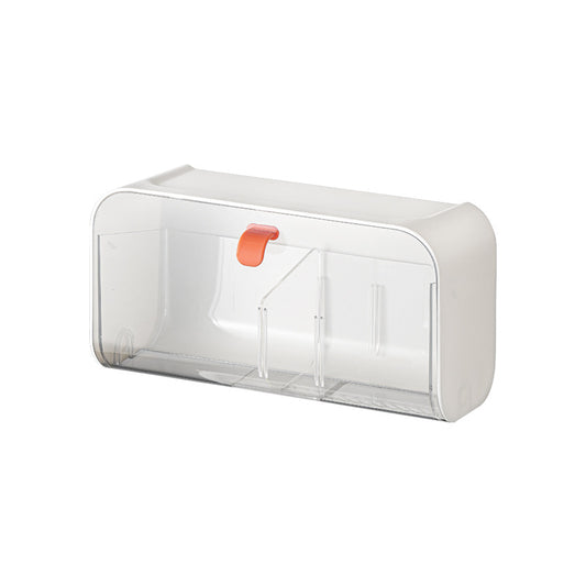 White Storage Box with Lid for Cotton Swabs Cotton Pads Toothpicks Household Organizer V1258-DP02-BOL-285