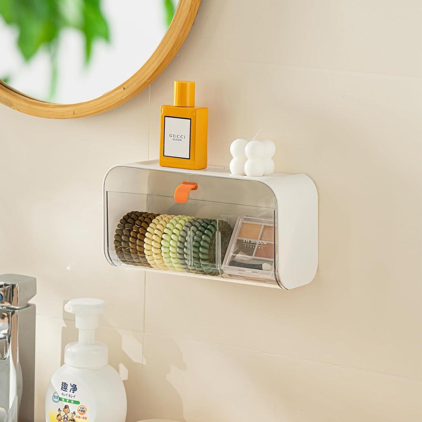 White Storage Box with Lid for Cotton Swabs Cotton Pads Toothpicks Household Organizer V1258-DP02-BOL-285