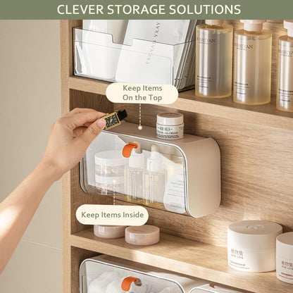 White Storage Box with Lid for Cotton Swabs Cotton Pads Toothpicks Household Organizer V1258-DP02-BOL-285