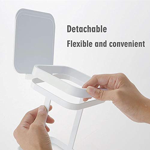 White Kitchen Bedroom Trash Can Rack - 1 Piece Waste Bin Holder for Home Kitchen Use V1258-DP02-BOL-286