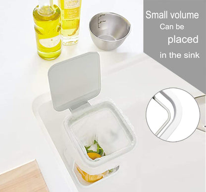 White Kitchen Bedroom Trash Can Rack - 1 Piece Waste Bin Holder for Home Kitchen Use V1258-DP02-BOL-286