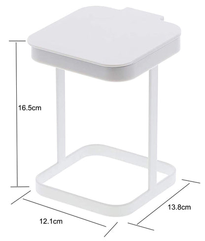 White Kitchen Bedroom Trash Can Rack - 1 Piece Waste Bin Holder for Home Kitchen Use V1258-DP02-BOL-286
