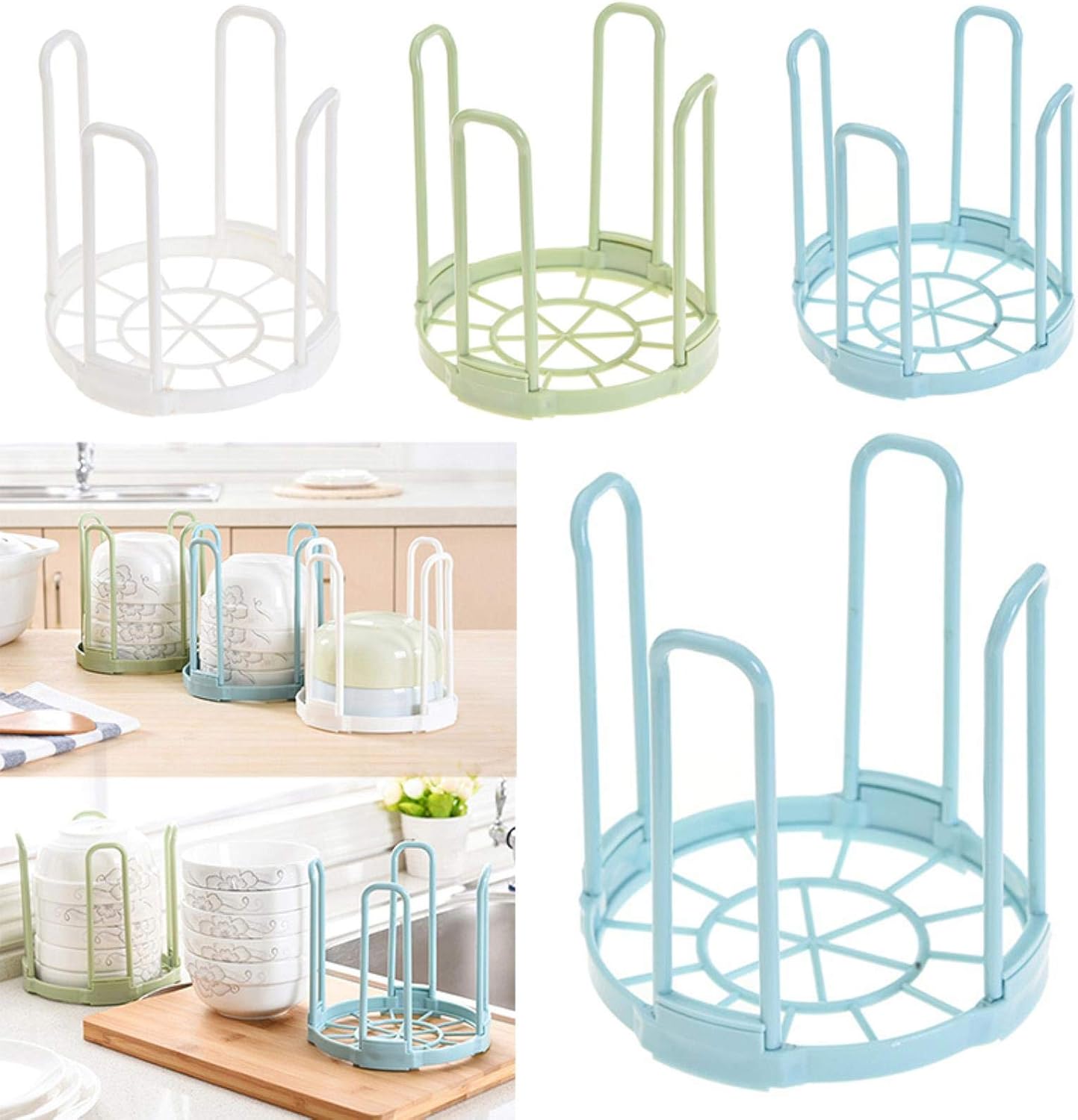 White Plastic Dish Drainer Rack for Kitchen Storage and Drying Tableware V1258-DP02-BOL-287