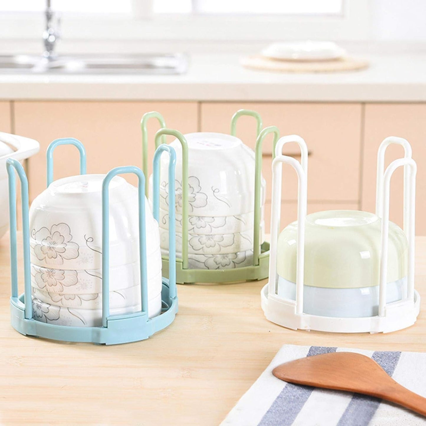 White Plastic Dish Drainer Rack for Kitchen Storage and Drying Tableware V1258-DP02-BOL-287