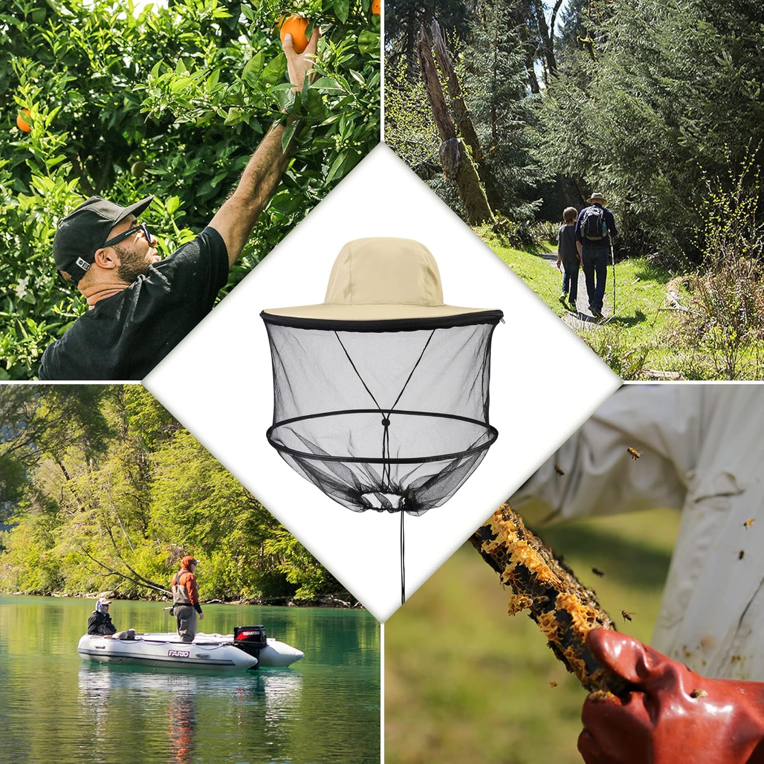 Protective Net with Removable Hidden Net Cover for Outdoor Fish and Gardening Use 1 Piece V1258-DP02-BOL-288