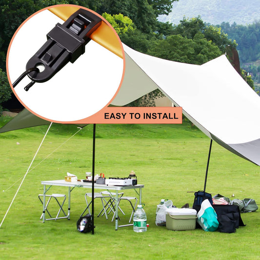 8 Pack Black Tarp Clips with Eyelets Heavy Duty Tent Canvas Clamps for Camping Caravan Awning Boat Outdoor Use V1258-DP02-BOL-29