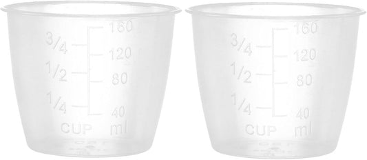 2 Pack Transparent 3/4 Cup Double Rimmed Pet Food Measuring Cups for Dog Food and Rice V1258-DP02-BOL-290