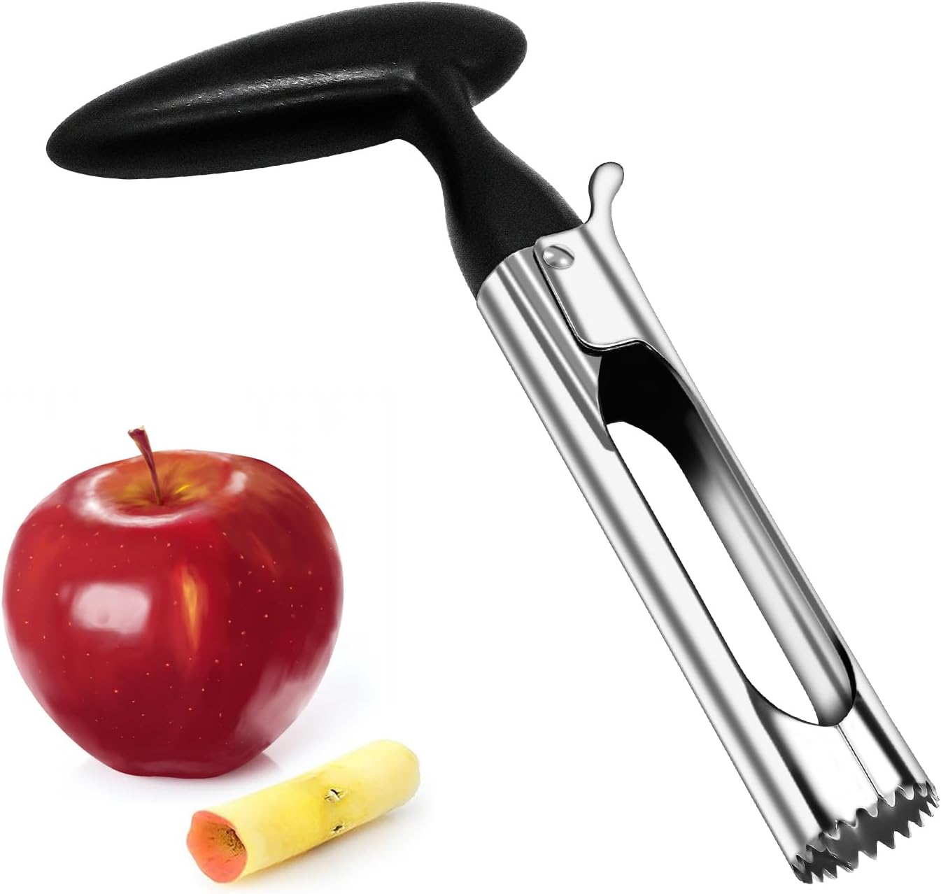 1 Piece Black Stainless Steel Fruit and Vegetable Corer Easy to Press Quick Core Removal Anti-Slip Handle V1258-DP02-BOL-292