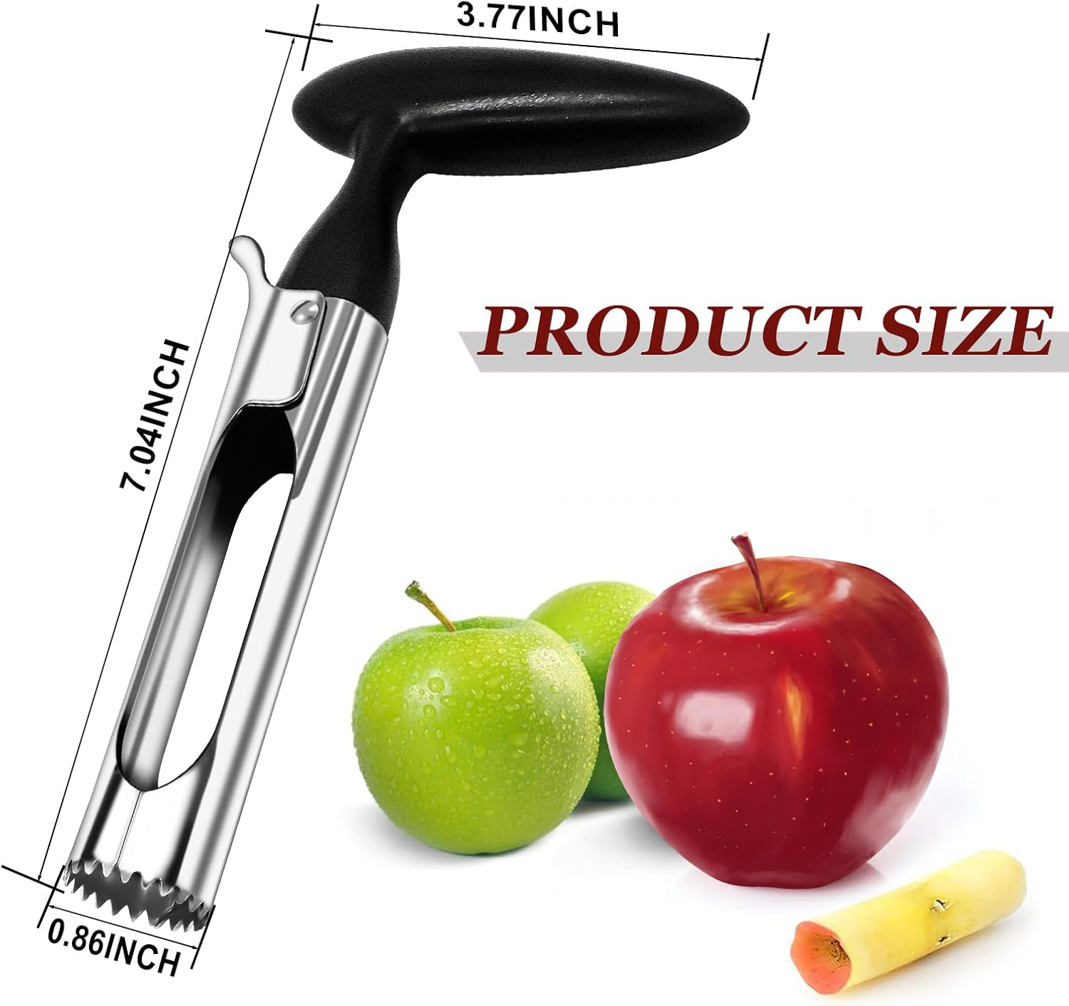 1 Piece Black Stainless Steel Fruit and Vegetable Corer Easy to Press Quick Core Removal Anti-Slip Handle V1258-DP02-BOL-292