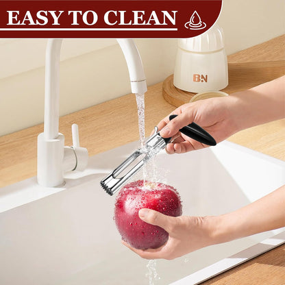 1 Piece Black Stainless Steel Fruit and Vegetable Corer Easy to Press Quick Core Removal Anti-Slip Handle V1258-DP02-BOL-292