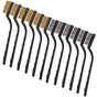 12-Piece Stainless Steel & Brass Wire Brush Set with Scraper and Bent Handle for Cleaning Weld Slag and Rust V1258-DP02-BOL-293