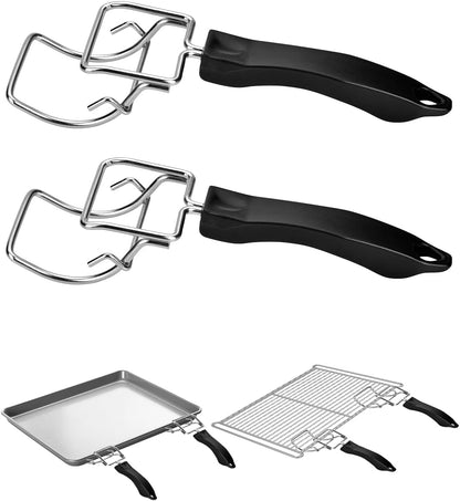 2-Piece Air Fryer Oven Baking Tray Puller Set - Oven Rack Puller Clip Handle Accessory for Air Fryers and V1258-DP02-BOL-298