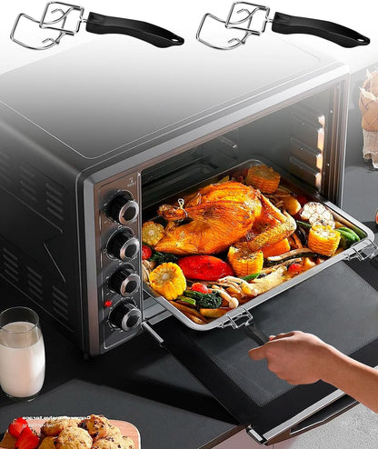 2-Piece Air Fryer Oven Baking Tray Puller Set - Oven Rack Puller Clip Handle Accessory for Air Fryers and V1258-DP02-BOL-298