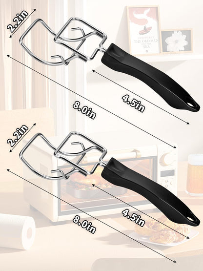 2-Piece Air Fryer Oven Baking Tray Puller Set - Oven Rack Puller Clip Handle Accessory for Air Fryers and V1258-DP02-BOL-298