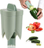 2-in-1 Green Capsicum Slicer and Seed Remover Tool - Fast Vegetable Seed Extractor Kitchen Gadget for Paprika V1258-DP02-BOL-299