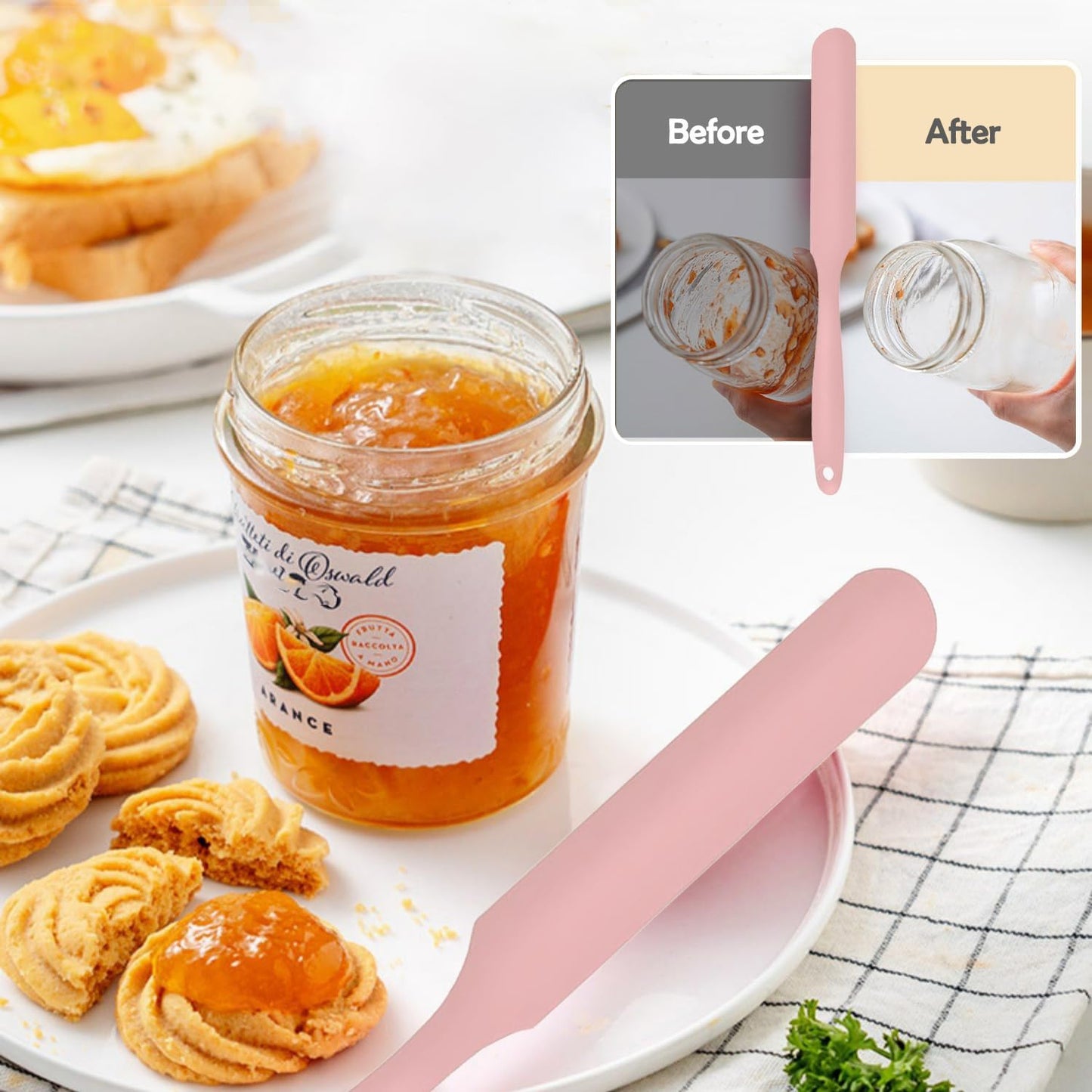 4 Piece Silicone Scraper Set 24cm Flexible Spatulas for Mixing Spreading Jars Bottles V1258-DP02-BOL-300
