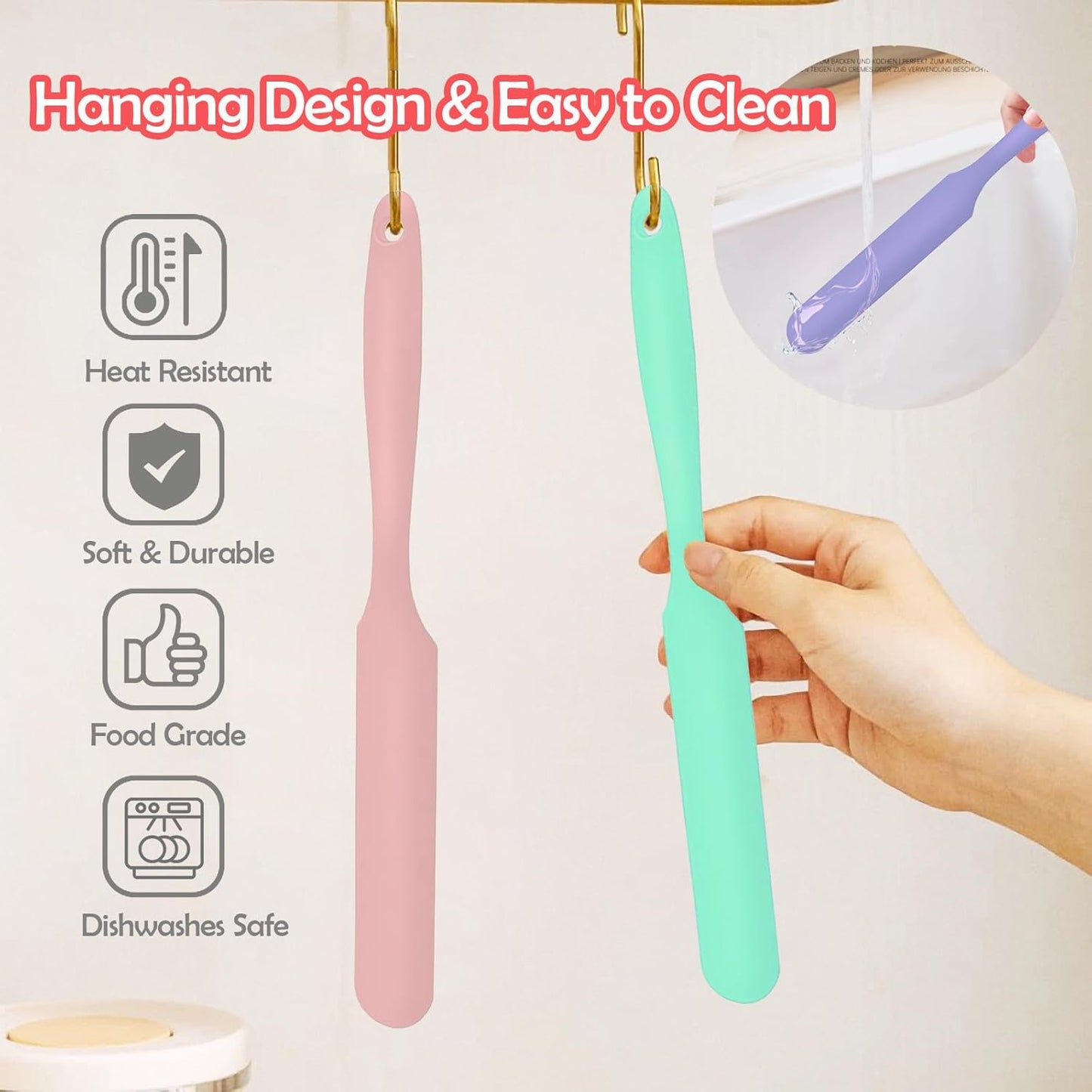 4 Piece Silicone Scraper Set 24cm Flexible Spatulas for Mixing Spreading Jars Bottles V1258-DP02-BOL-300