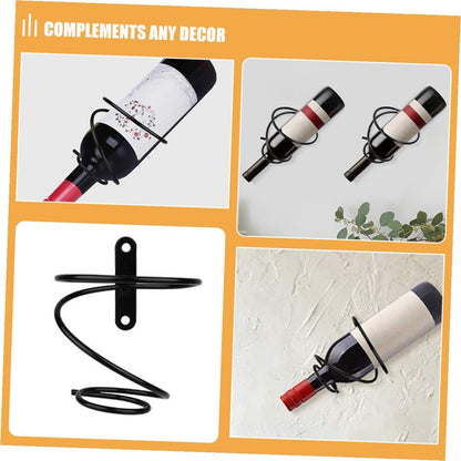 2-Pack Mini Wine Rack Countertop Display Stand for 1 Bottle Space-Saving Iron Storage Holder for Home V1258-DP02-BOL-301