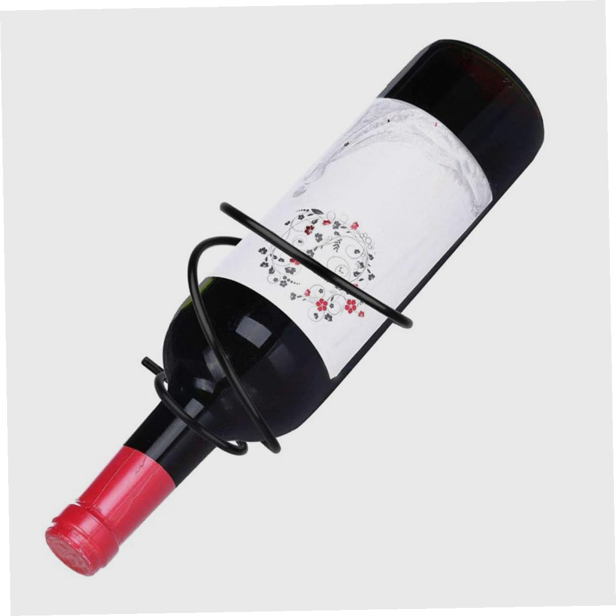 2-Pack Mini Wine Rack Countertop Display Stand for 1 Bottle Space-Saving Iron Storage Holder for Home V1258-DP02-BOL-301