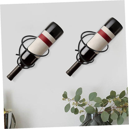 2-Pack Mini Wine Rack Countertop Display Stand for 1 Bottle Space-Saving Iron Storage Holder for Home V1258-DP02-BOL-301