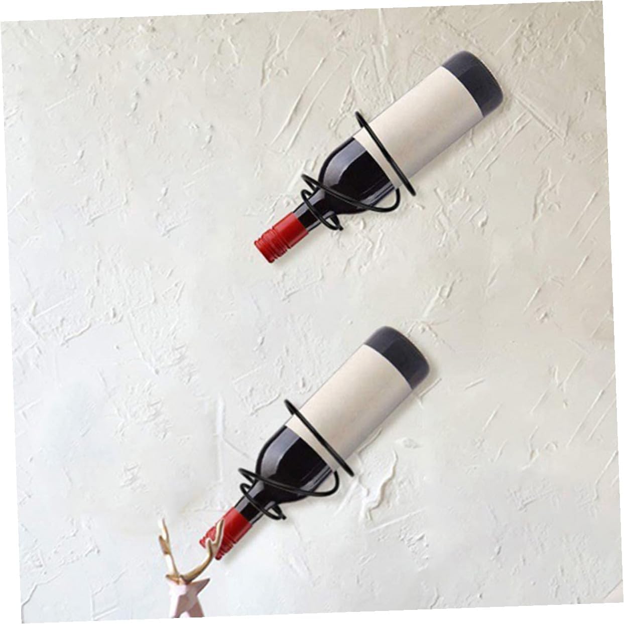 2-Pack Mini Wine Rack Countertop Display Stand for 1 Bottle Space-Saving Iron Storage Holder for Home V1258-DP02-BOL-301