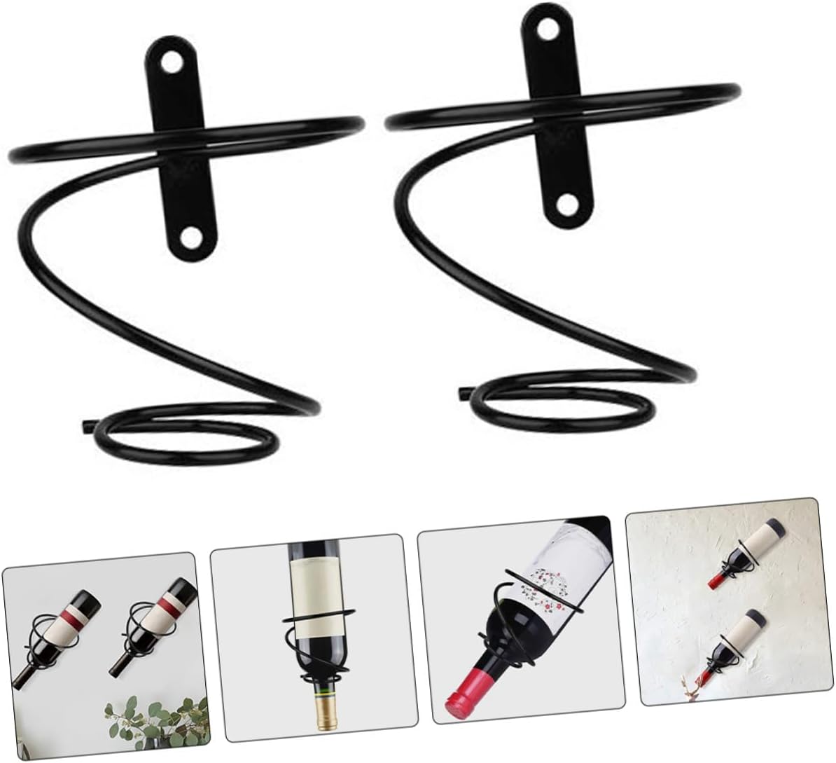 2-Pack Mini Wine Rack Countertop Display Stand for 1 Bottle Space-Saving Iron Storage Holder for Home V1258-DP02-BOL-301