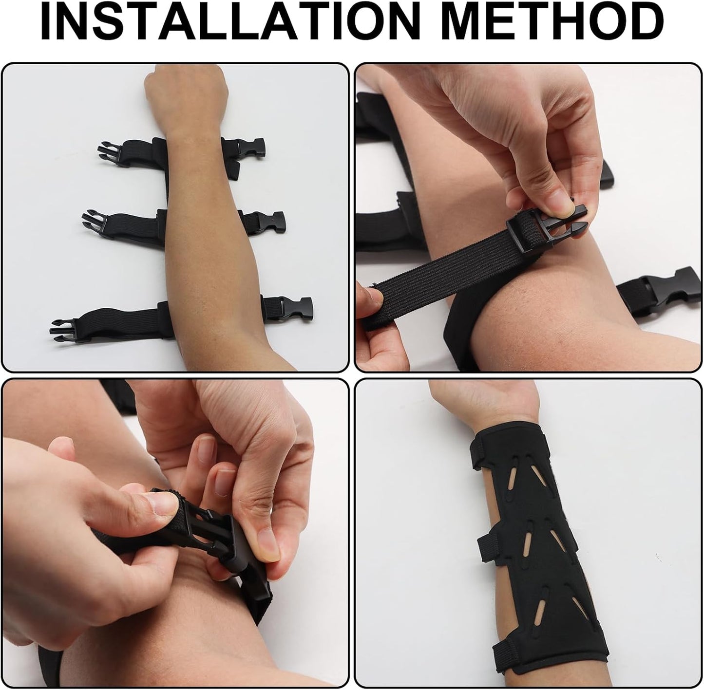 Archery Arm Guards - 1 Piece - Black - Adjustable - Wrist & Forearm Protection - Unisex - Suitable for Teens V1258-DP02-BOL-304