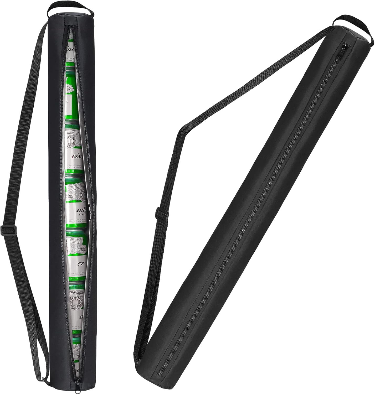 Universal Body Type Black Beer Can Warmer Sleeve for 7 Cans Golf Ball and Bag Warmer V1258-DP02-BOL-307