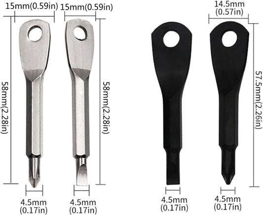 2-in-1 Keychain Screwdriver - Mini Double-Ended Flat & Cross Head - Stainless Steel - Pocket-Sized Tool - V1258-DP02-BOL-31