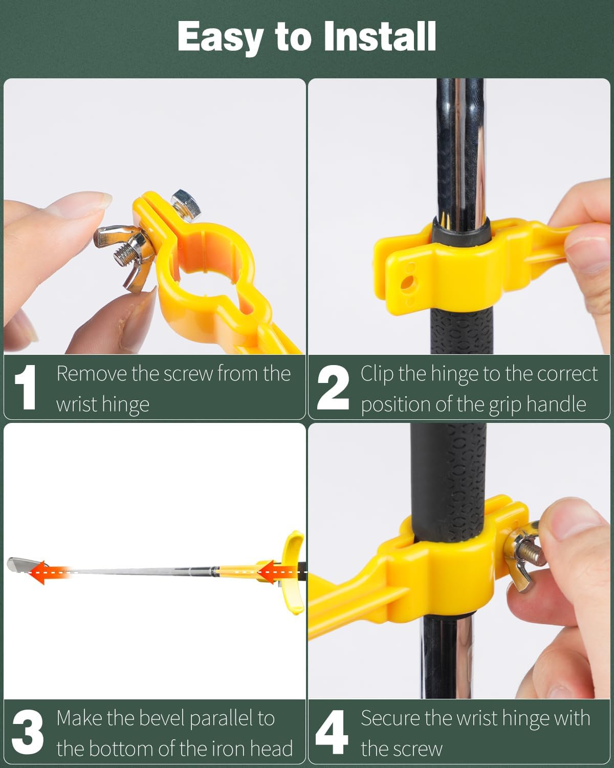 Golf Wrist Trainer Yellow 1 Pack Swing Correction Tool for Beginners Arm Elbow Position Training Accessory V1258-DP02-BOL-310