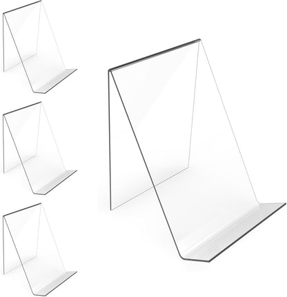4-Pack Acrylic Open Shelving Unit - Transparent Display Rack for Books Photos Artworks - Multi-Purpose Tablet V1258-DP02-BOL-311