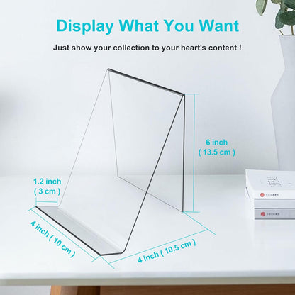 4-Pack Acrylic Open Shelving Unit - Transparent Display Rack for Books Photos Artworks - Multi-Purpose Tablet V1258-DP02-BOL-311