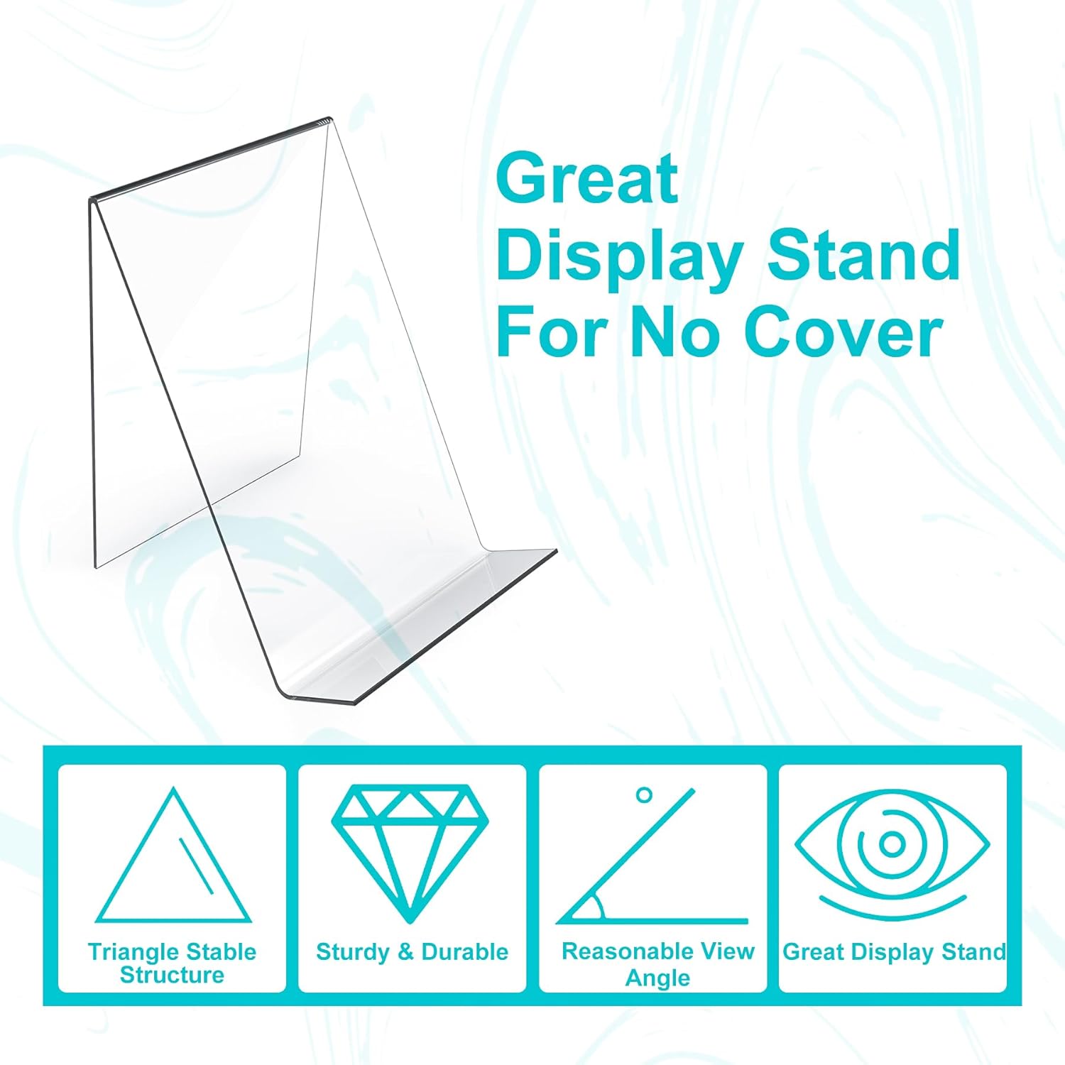 4-Pack Acrylic Open Shelving Unit - Transparent Display Rack for Books Photos Artworks - Multi-Purpose Tablet V1258-DP02-BOL-311