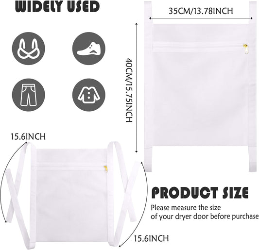 White Sports Shoe Washing and Drying Mesh Bag with Zipper and Straps - Durable Honeycomb Net Bag for Shoes V1258-DP02-BOL-312