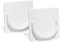 2 Pack White No Drill Shower Curtain Rod Holder Self Adhesive Wall Mounted Bracket V1258-DP02-BOL-313